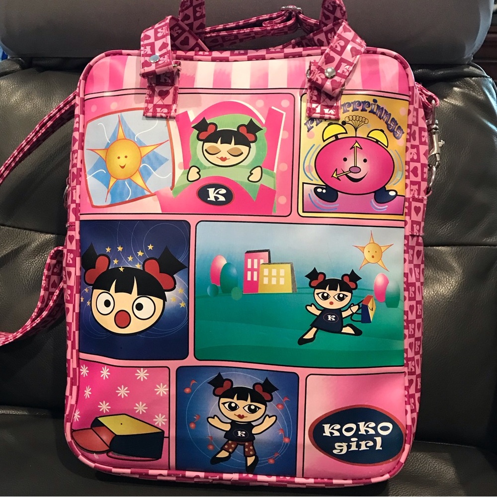 Pink Koko Girl Y2K Cartoon Cross body Tote Bag